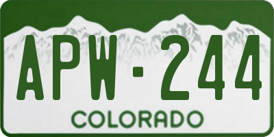CO license plate APW244