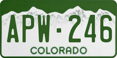 CO license plate APW246