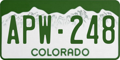 CO license plate APW248