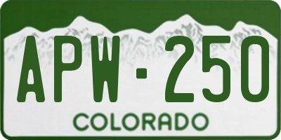 CO license plate APW250