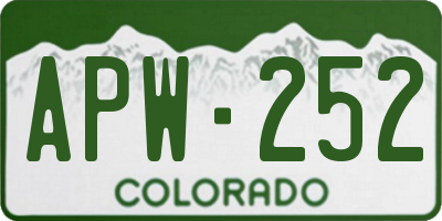 CO license plate APW252