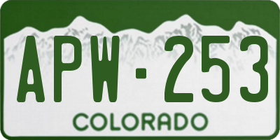 CO license plate APW253