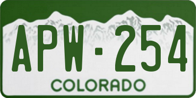 CO license plate APW254