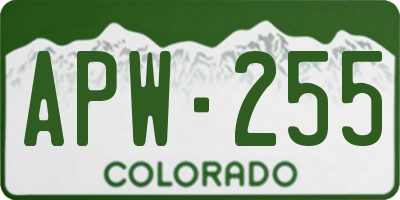 CO license plate APW255