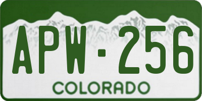 CO license plate APW256