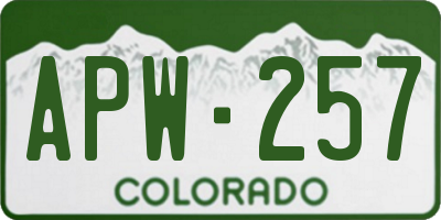 CO license plate APW257