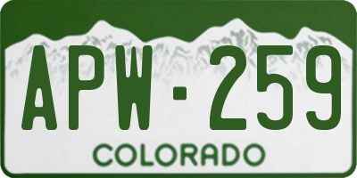 CO license plate APW259