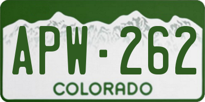 CO license plate APW262