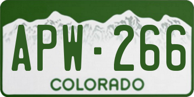 CO license plate APW266