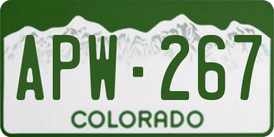 CO license plate APW267