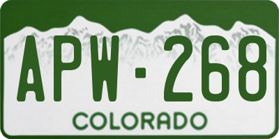 CO license plate APW268