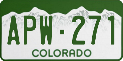 CO license plate APW271