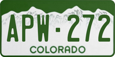 CO license plate APW272