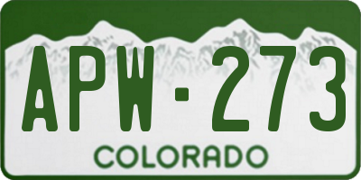 CO license plate APW273