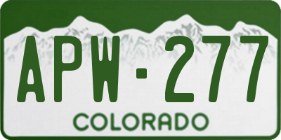 CO license plate APW277