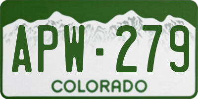 CO license plate APW279