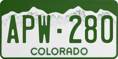 CO license plate APW280