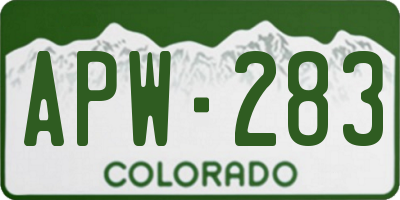 CO license plate APW283