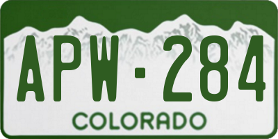 CO license plate APW284