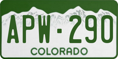 CO license plate APW290