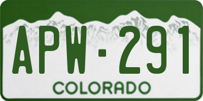 CO license plate APW291