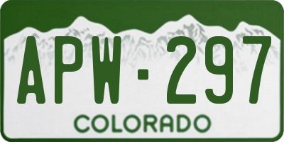 CO license plate APW297