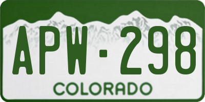 CO license plate APW298