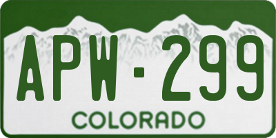 CO license plate APW299