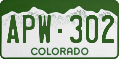 CO license plate APW302