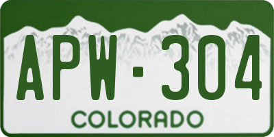 CO license plate APW304