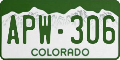 CO license plate APW306