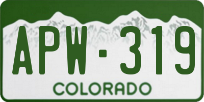 CO license plate APW319
