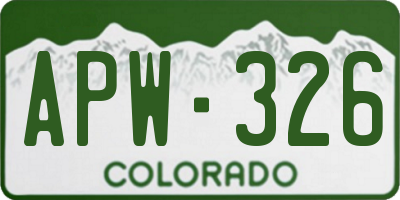 CO license plate APW326