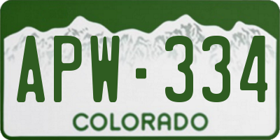 CO license plate APW334