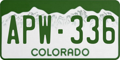 CO license plate APW336