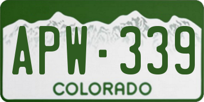 CO license plate APW339