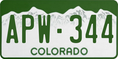 CO license plate APW344