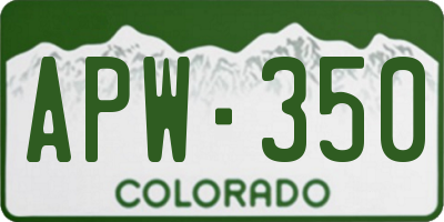 CO license plate APW350