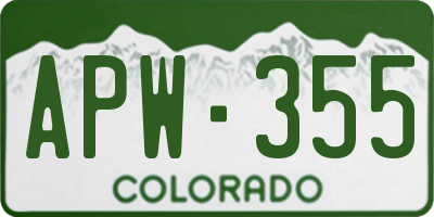 CO license plate APW355