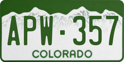 CO license plate APW357