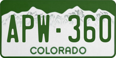 CO license plate APW360