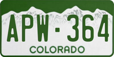 CO license plate APW364