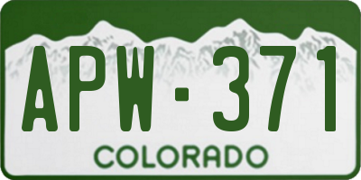 CO license plate APW371