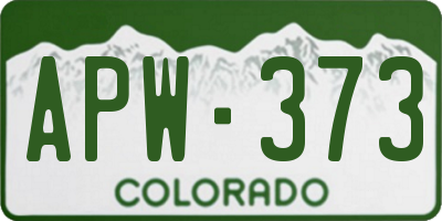 CO license plate APW373