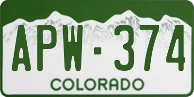 CO license plate APW374