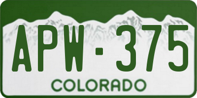 CO license plate APW375