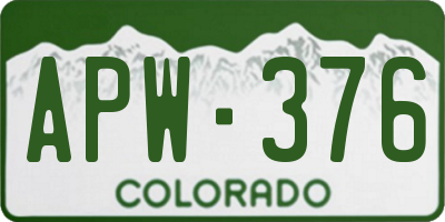 CO license plate APW376