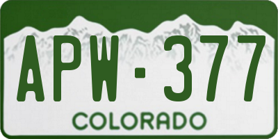 CO license plate APW377