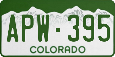 CO license plate APW395
