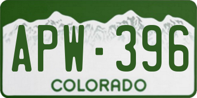 CO license plate APW396